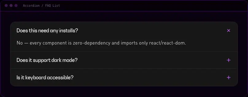 Accordion / FAQ List