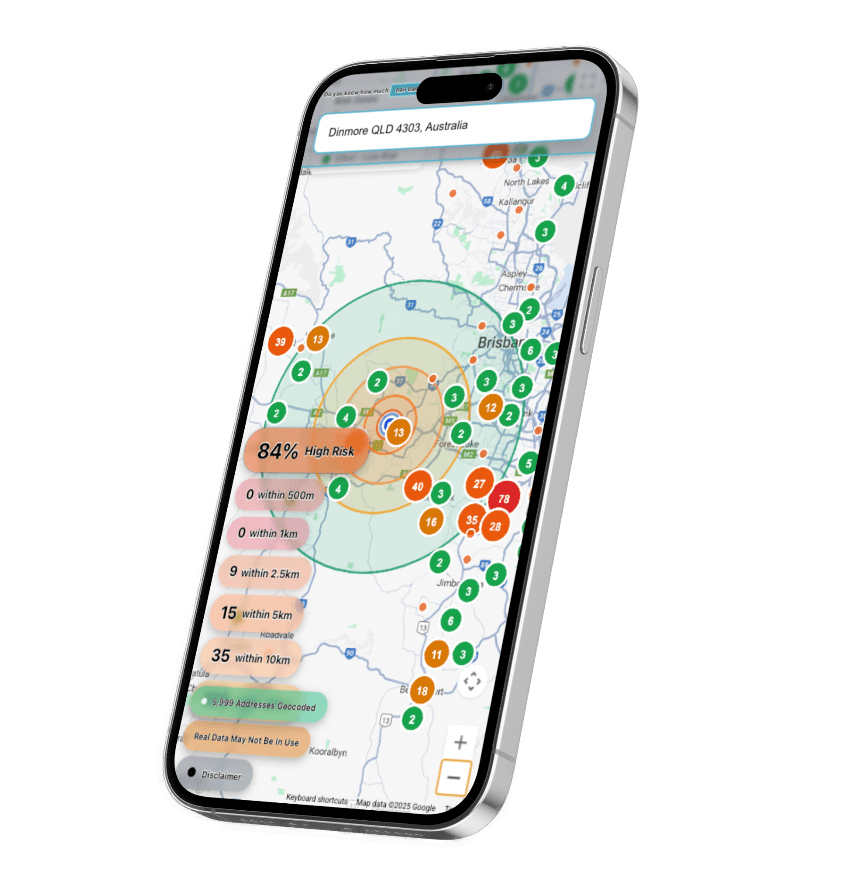 Hail damage map mobile view