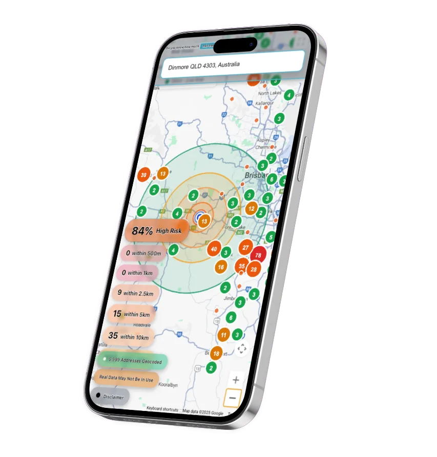 Hail damage map mobile view